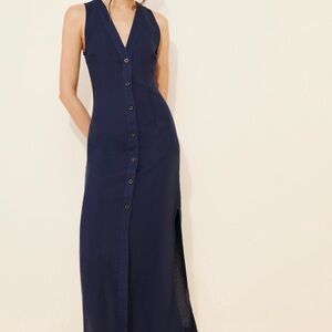 Onia Navy Sleeveless Maxi Dress